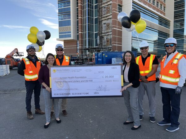 Scripps Health Foundation Receives a $20,000 Donation Check from Murray Company